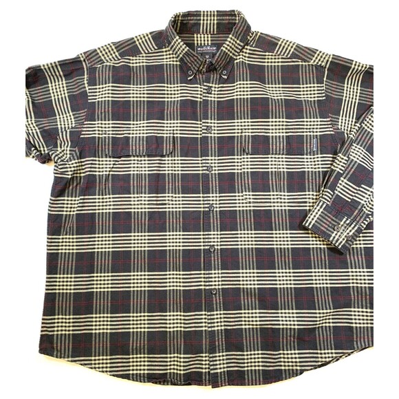 Woolrich Plaid Shirt‎ Mens 2XL Tartan Button Down Long Sleeve Heavy Cotton Work - Picture 1 of 8